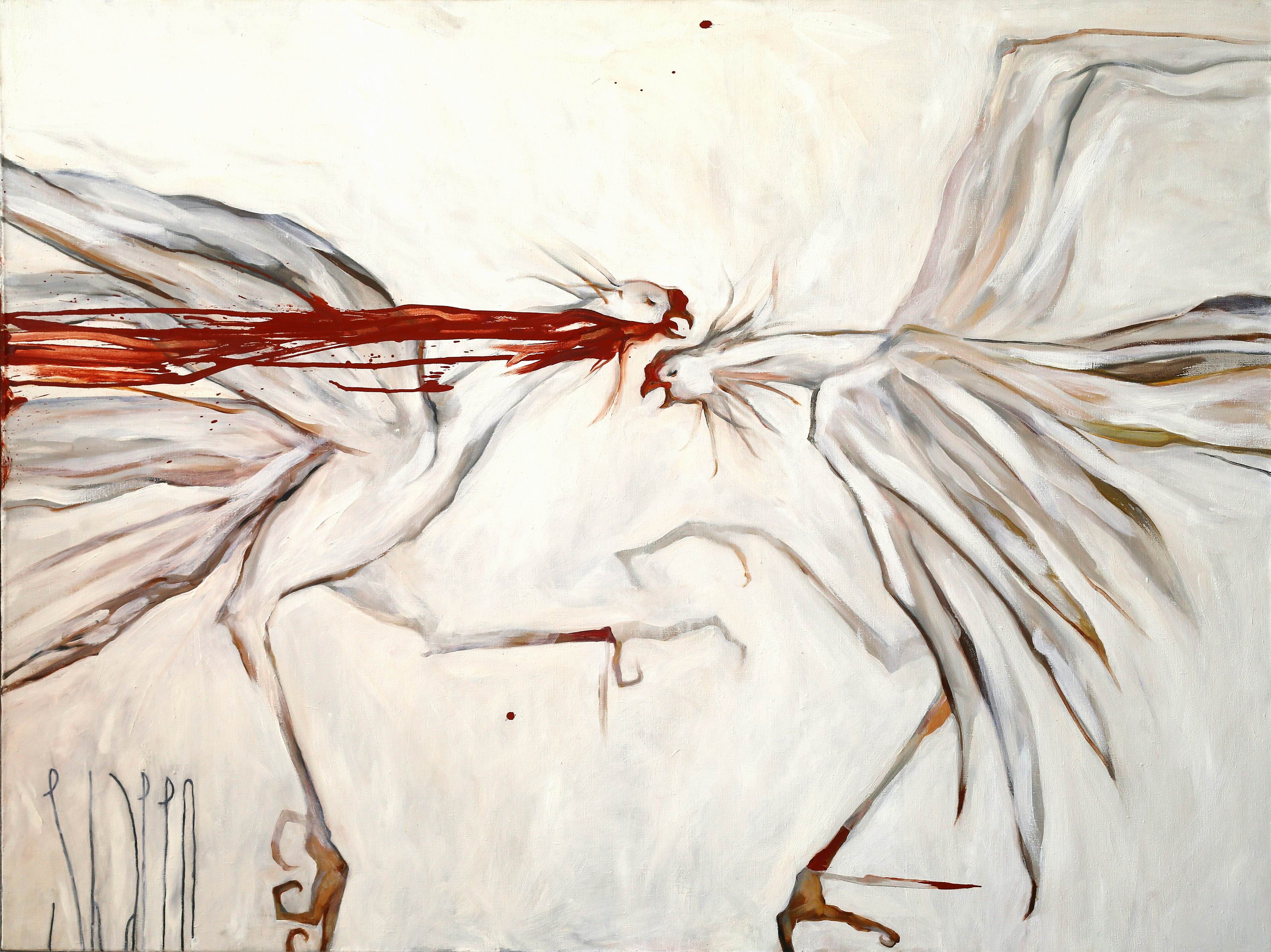 WHITE CLAW & SUGARY. canvas. oil. 145X110 cm.