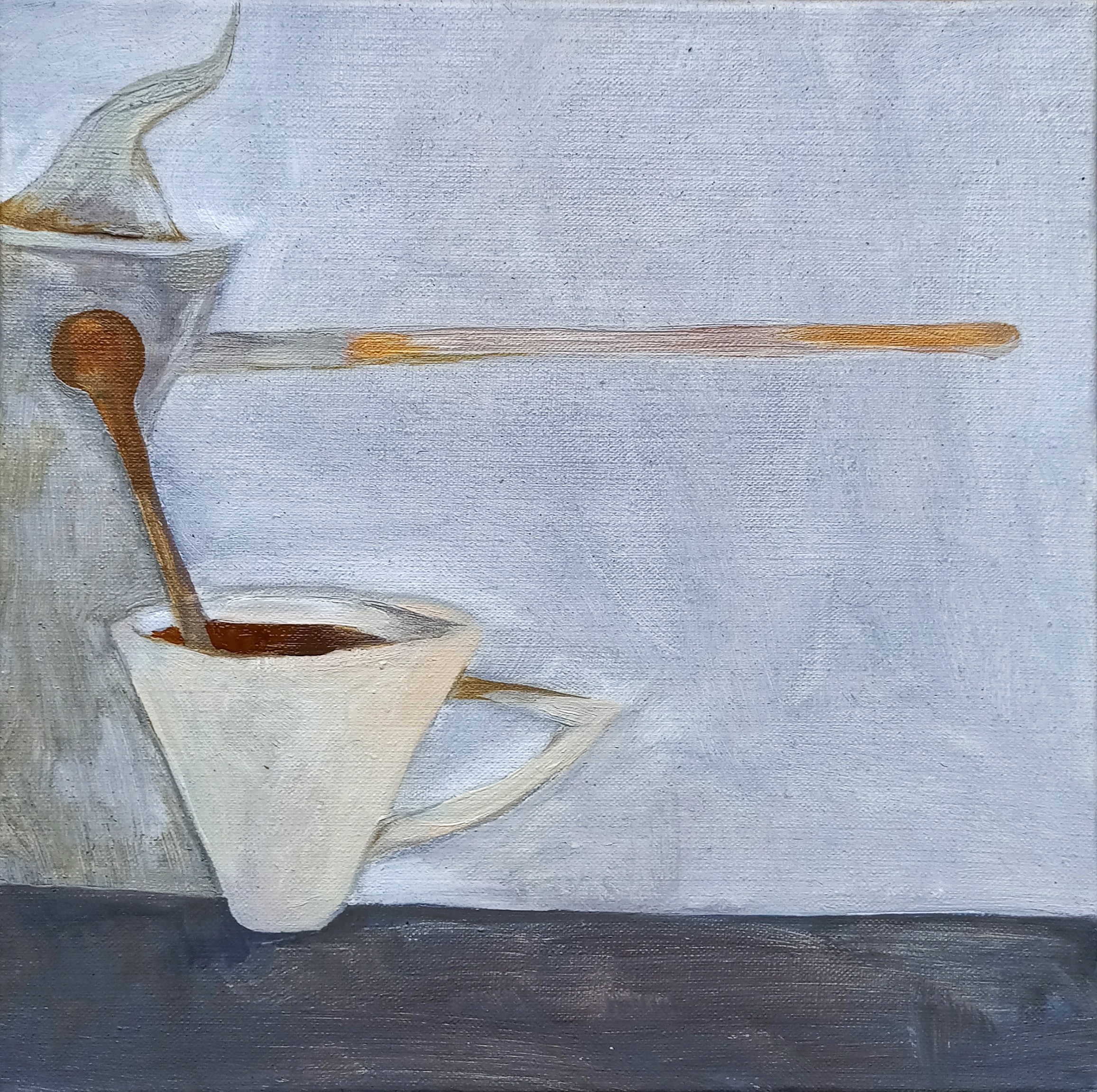 TURKISH COFFEE &... canvas. oil. 30X30 cm.